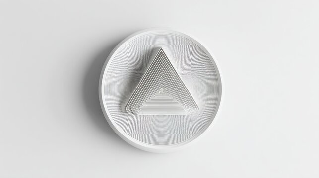 Clean white plate with neatly stacked triangular paper napkins against white backdrop