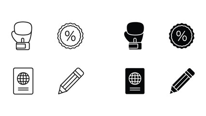 Contrast of opposing concepts illustrated with boxing and travel icons © FirujaStock