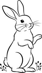Obraz premium Cute standing bunny rabbit vector illustration for spring theme