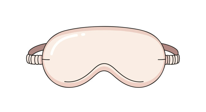 A soft pink sleep mask with elastic straps on a white background, flat lay.