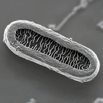 High-Detail Electron Micrograph of Mitochondrial Cristae and Matrix