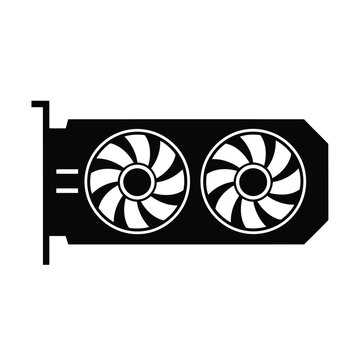 Computer graphics card icon vector with computer hardware with vector