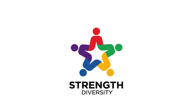 Diversity and strength logo design concept.