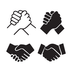 Fototapeta premium Business Handshake Icon Set Vector Art Illustration