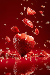 Fototapeta premium red heart on a white background