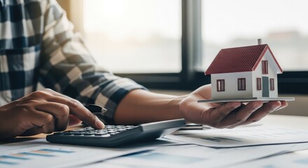 Fototapeta premium Financial planning for homeownership calculating costs and making informed decisions