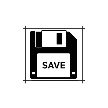 Black Floppy Disk Save Icon.