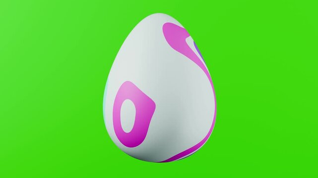 Colorful 3d easter egg with green screen background for easter holiday decorations inn 4k seamless loop