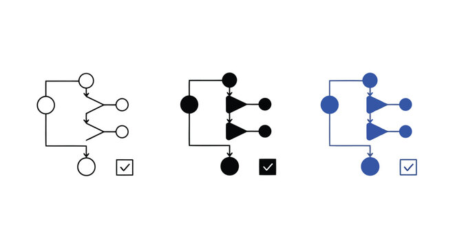 Evolution of logic gate diagrams from basic to advanced with and/or gates and logic symbols Vector