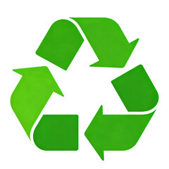 Obraz premium [Transparent Background PNG]Green Recycle Symbol on White Background