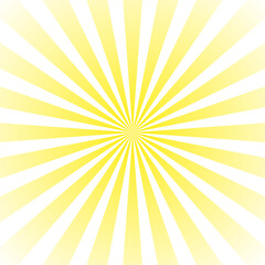 Fototapeta premium Yellow Sunburst Radial Rays Pattern Isolated on Transparent Background 