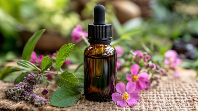 Essential oil with rockrose and herb