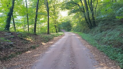 Obraz premium Forest road through trees