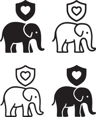 Fototapeta premium Isolated Elephant Protection Social Media Post, Elephant Protection icon, Elephant Protection vector, online awareness, wildlife campaign, digital post, eco message, animal care