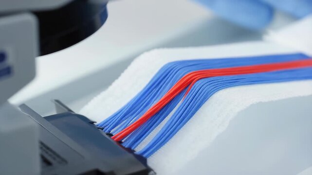 Membrane filter with microscopic view and blue gloved hands for scientific research and analysis. featuring laboratory, science, technology with