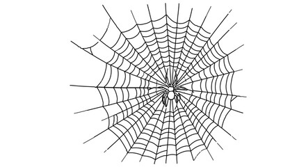 Obraz premium A minimalist vector illustration of a spider web on a white background