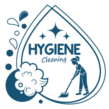Hygiene cleaning logo with person with a modern logo design focused on hygiene