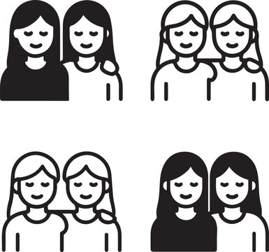Sibling Sister Bond Illustration, Sibling Sister Bond Illustration icon, Sibling Sister Bond Illustration vector, family bond, sister connection, sibling love, relationship design, home concept
