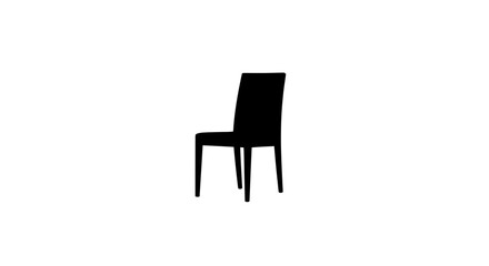 Fototapeta premium Modern chair, black furniture, minimalist design, vector icon, simple silhouette, chair illustration, furniture design