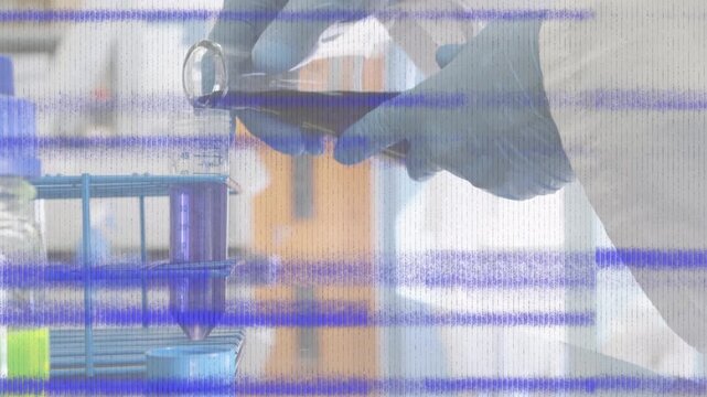Animation of interference over scientist in lab