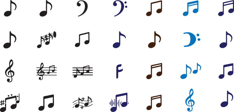  A collection of musical notes and symbols