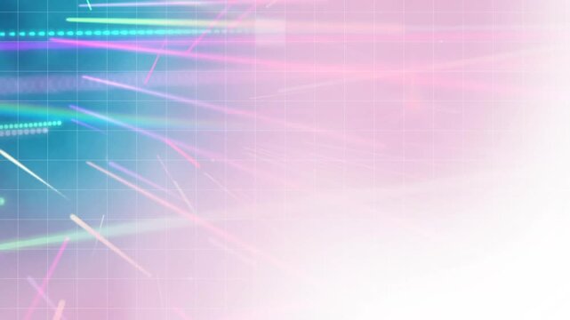 Composition of different shapes and stripes moving on seamless loop background