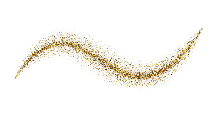 Golden Glitter Wave Swirl &ndash; Elegant Decorative Swoosh