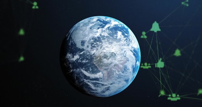 Animation of network of connections over globe