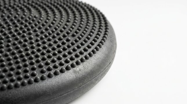 Detail of Textured Balance Disc Surface Isolated on White Background
