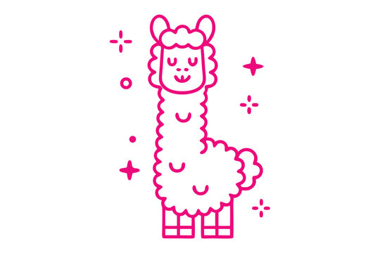 Joyful fluffy cloud mascot, simple line art cartoon illustration for a bright and cheerful day