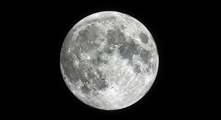 Fototapeta premium Detailed close-up of the lunar surface illuminated against a stark black background (2)