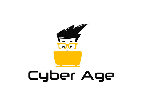 Cyber Age Logo, Geek Mascot Logo, Hacker Boy Logo, Programmer Logo, Tech Company Logo, IT Security Logo, Cyber Security Logo, Gaming Mascot Vector Logo