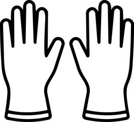 Obraz premium Hand Gloves Icon PNG Transparent Background Protective Safety Gloves Flat Minimal Vector Style