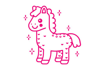Naklejka premium Friendly fluffy white sheep vector, simple line art cartoon for kids' party invitations