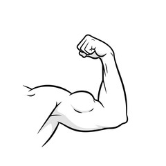 Obraz premium Bicep muscle flexed arm illustration 1.