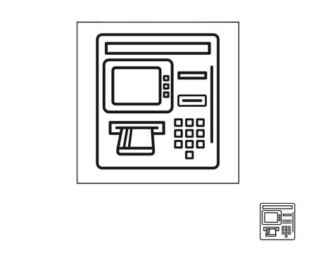 Bank ATM Machine Terminal Illustration.