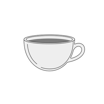 A simple line drawing coffee cup.