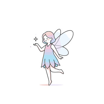 A cute little fairy with wings.