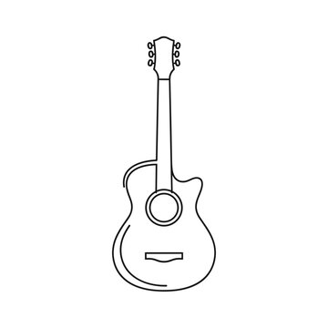 Acoustic Guitar Instrument Close Up View.