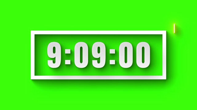 Ten Minute Countdown Timer with a green screen background, chroma key