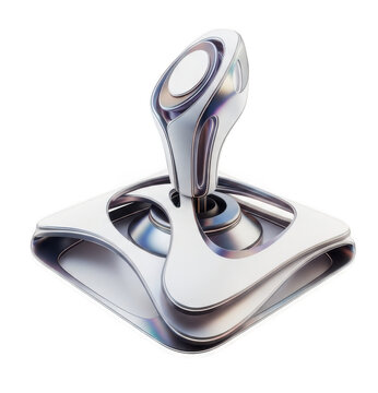 Shiny metallic gearshift lever on a modern car console