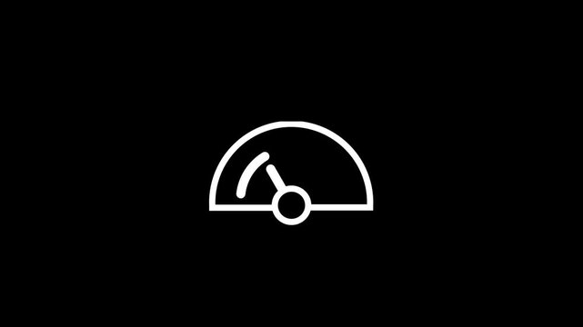 Simple animation of the speedometer scale arrow interface. Measuring Instrument of risk, credit, progress in . back ground.