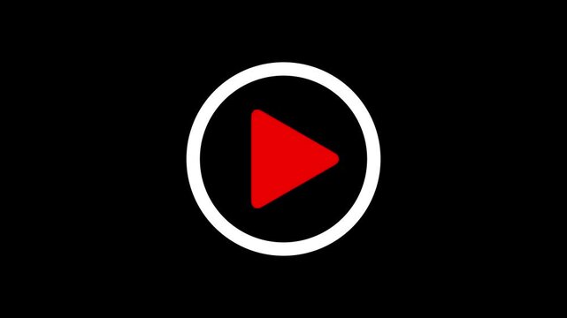 play button animation. video music play sign animation button icon animation on circle. video player icon triangle shape button icon animation with. motion back ground.