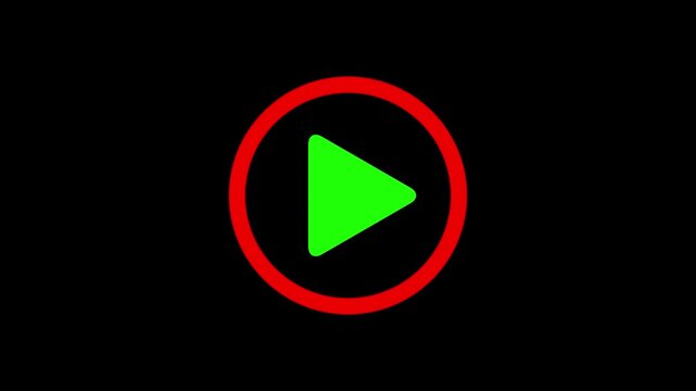 play button animation. video music play sign animation button icon animation on circle. video player icon triangle shape button icon animation with. motion back ground.