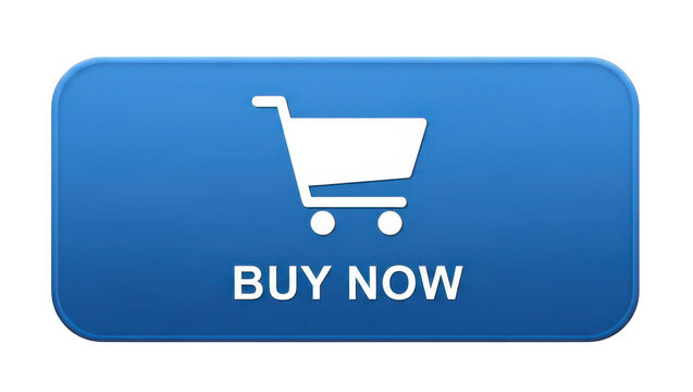 Blue buy now button with white shopping cart icon