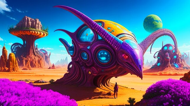 A dreamscape alien world landscape