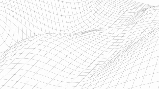 Abstract undulating curved grid lines &ndash; Ideal for data connectivity, architectural concepts, or tech backgrounds.