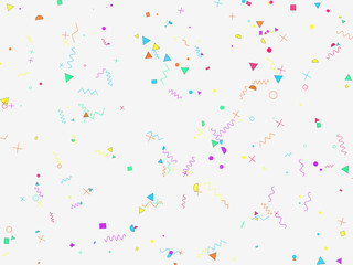 Obraz premium Retro 80s 90s Memphis Pattern Zigzag Dots Triangles Wallpaper