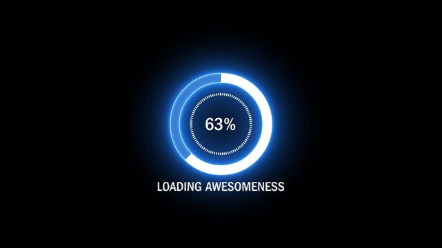 Loading awesomeness Circle loading animation from 0% to 100% animation video
