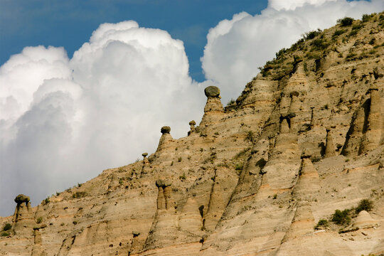 Hoodoo rock formations at Tent Rocks National Monument in New Mexico